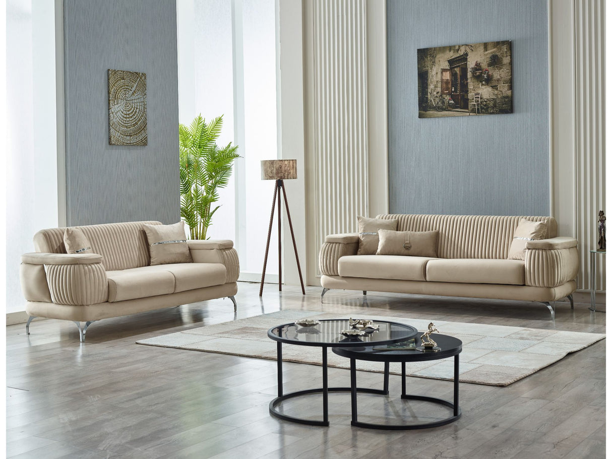 Resital Beige 3-Piece Living Room Set (Sofa & Loveseat & Chair) from Furnia - Luna Furniture
