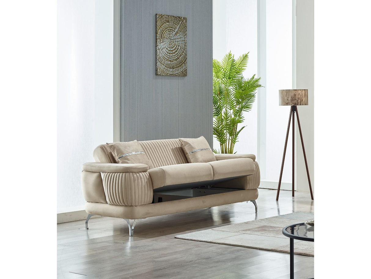 Resital 3-pieces (Sofa & Loveseat & Chair) Livingroom Set in Beige from Furnia - Luna Furniture