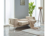 Resital Convertible Loveseat in Beige from Furnia - Luna Furniture