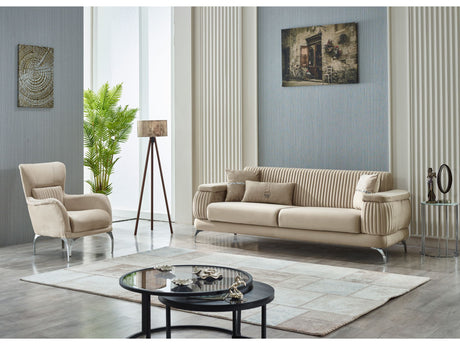 Resital Beige 3-Piece Living Room Set (Sofa & Loveseat & Chair) from Furnia - Luna Furniture