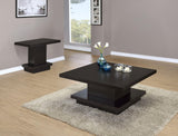 Reston Cappuccino 2-Piece Square Coffee and End Table Set from Coaster - Luna Furniture