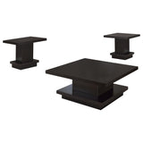 Reston Cappuccino 3-Piece Square Coffee and End Table Set from Coaster - Luna Furniture