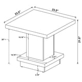 Reston Cappuccino 3-Piece Square Coffee and End Table Set from Coaster - Luna Furniture