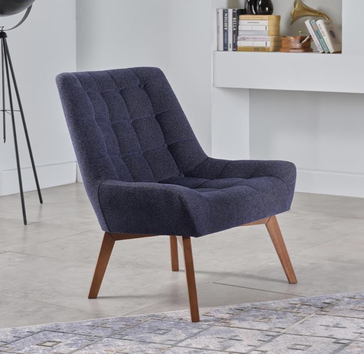 Revere Navy Accent Chair from Bellona - Luna Furniture