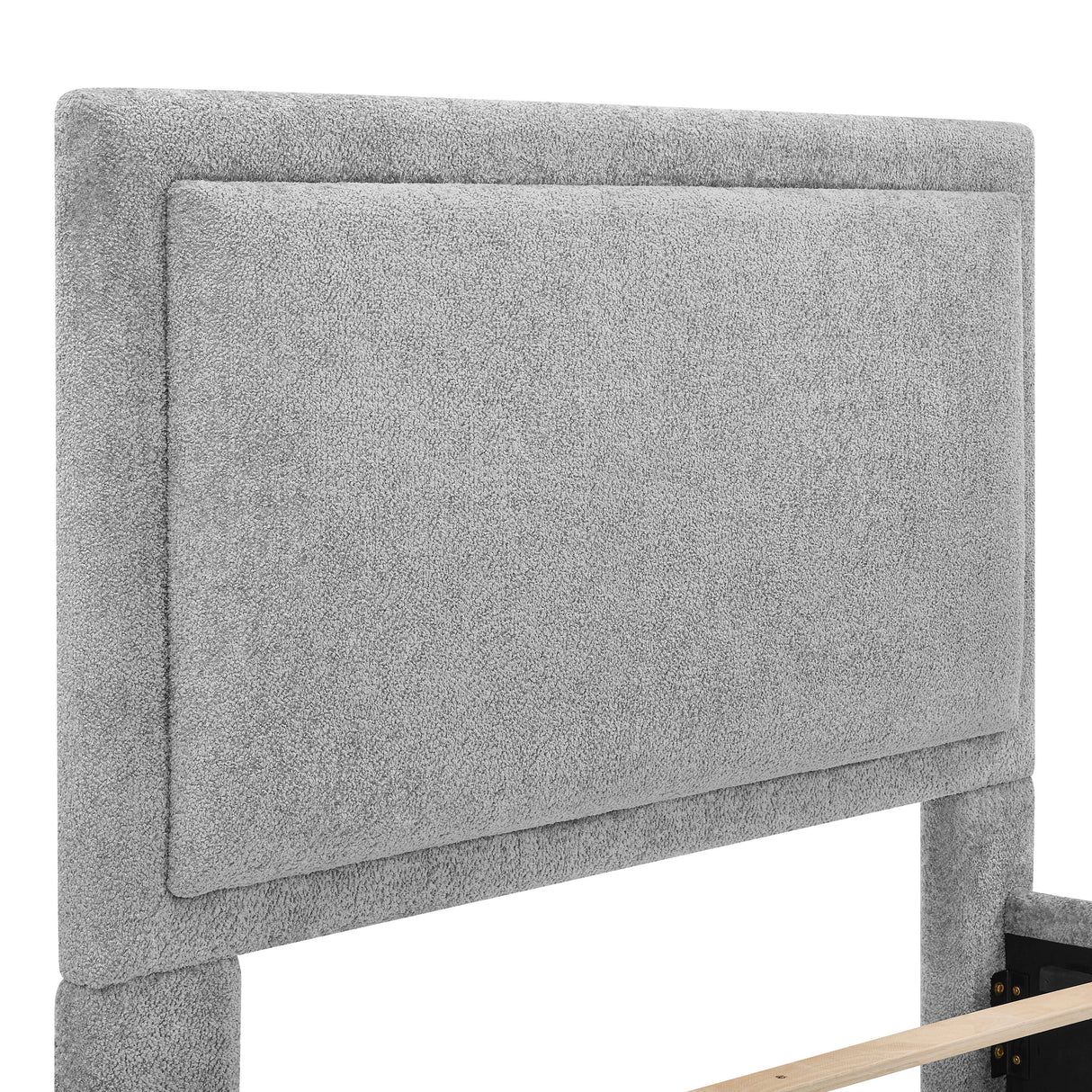 Reverie Pewter King Bed with Drawer from Crown Mark - Luna Furniture