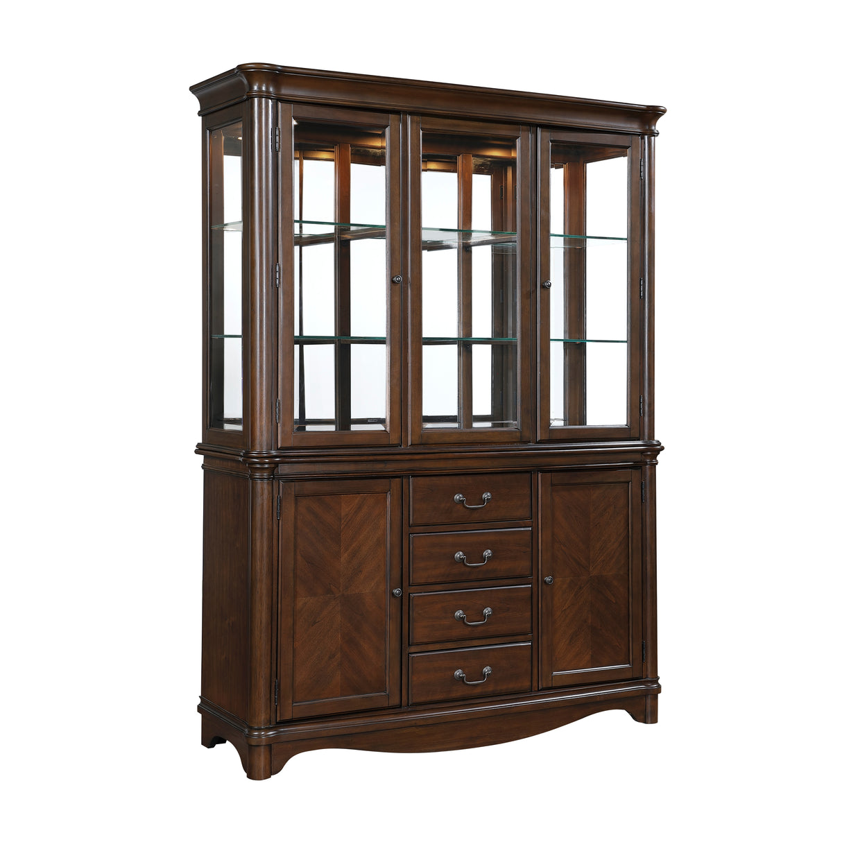 Rexford Cherry China Cabinet (Buffet & Hutch) from Homelegance - Luna Furniture