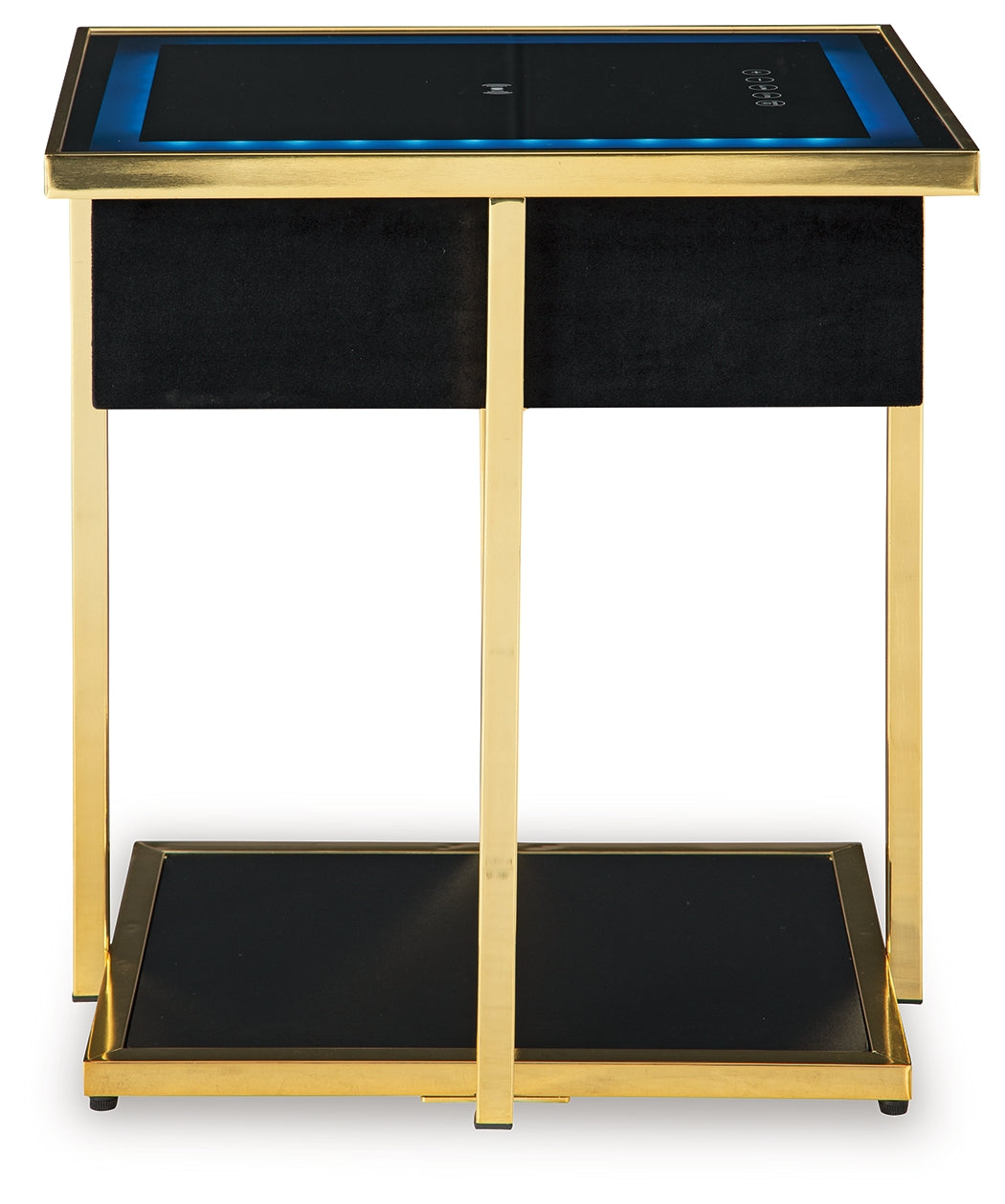 Rexwell Black/Gold Finish Accent Table with Speaker from Ashley - Luna Furniture