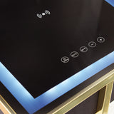 Rexwell Black/Gold Finish Accent Table with Speaker from Ashley - Luna Furniture