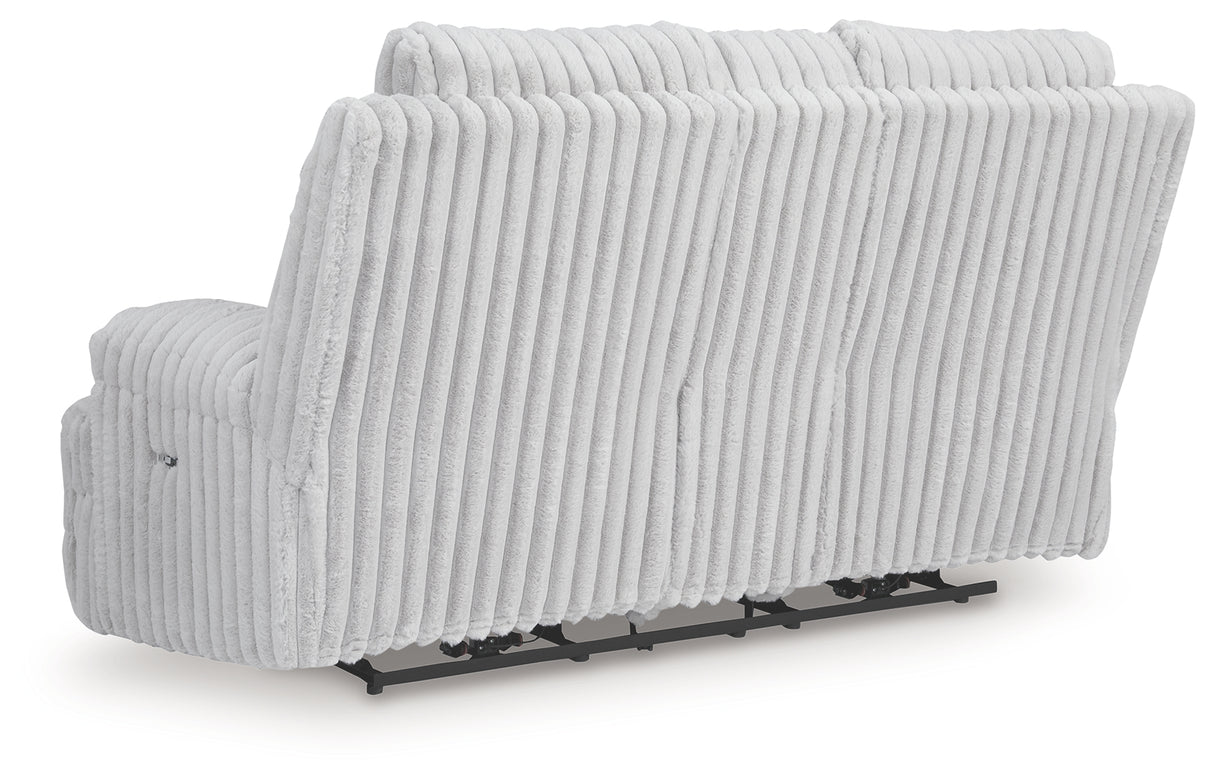 Rhines Falls Alloy Power Reclining Loveseat with Console from Ashley - Luna Furniture