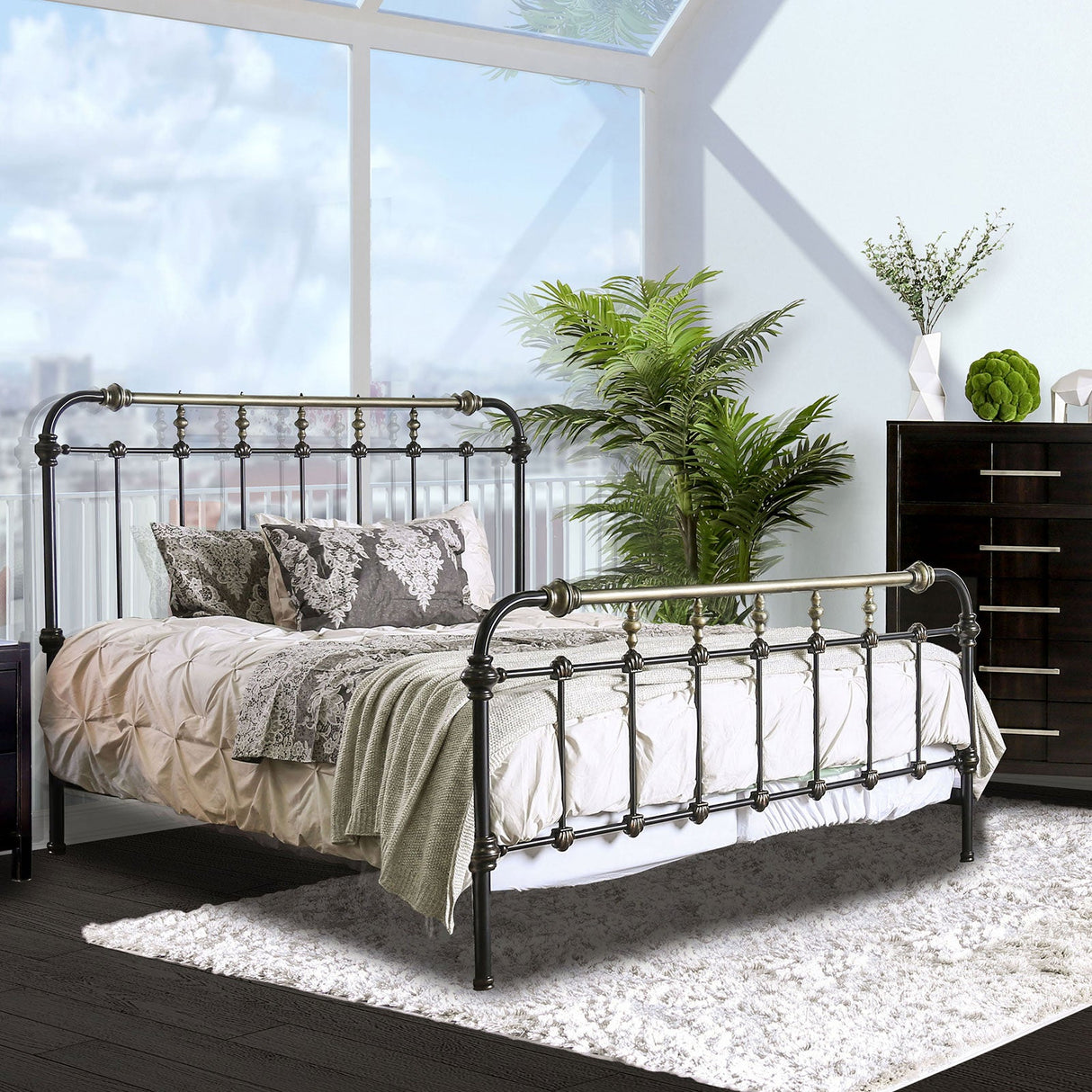 Riana Antique Black Full Bed from Furniture of America - Luna Furniture