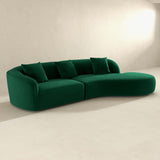 Elijah Dark Green Japandi Style Curvy Sectional Sofa 126" from Ashcroft Furniture - Luna Furniture
