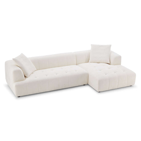 Kaynes Right Sectional Ivory Boucle Sofa from Ashcroft Furniture - Luna Furniture