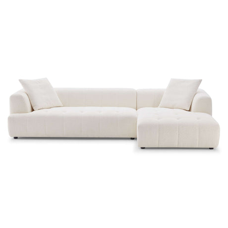 Kaynes Right Sectional Ivory Boucle Sofa from Ashcroft Furniture - Luna Furniture