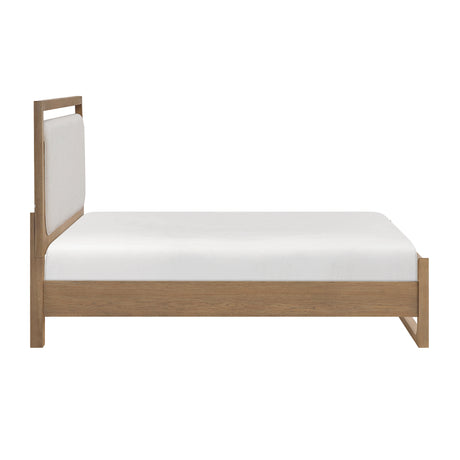 Riley Light Brown Eastern King Upholstered Bed from Homelegance - Luna Furniture