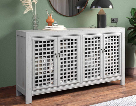 Rio Gray 4-Door Accent Cabinet from Steve Silver - Luna Furniture
