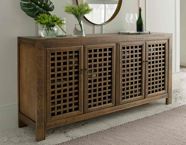 Rio Mocha 4-Door Accent Cabinet
