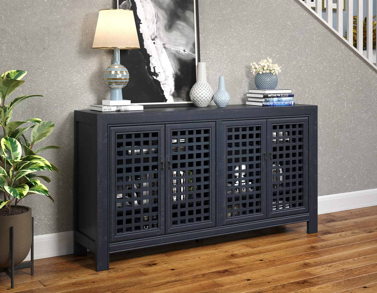 Rio Navy 4-Door Accent Cabinet from Steve Silver - Luna Furniture
