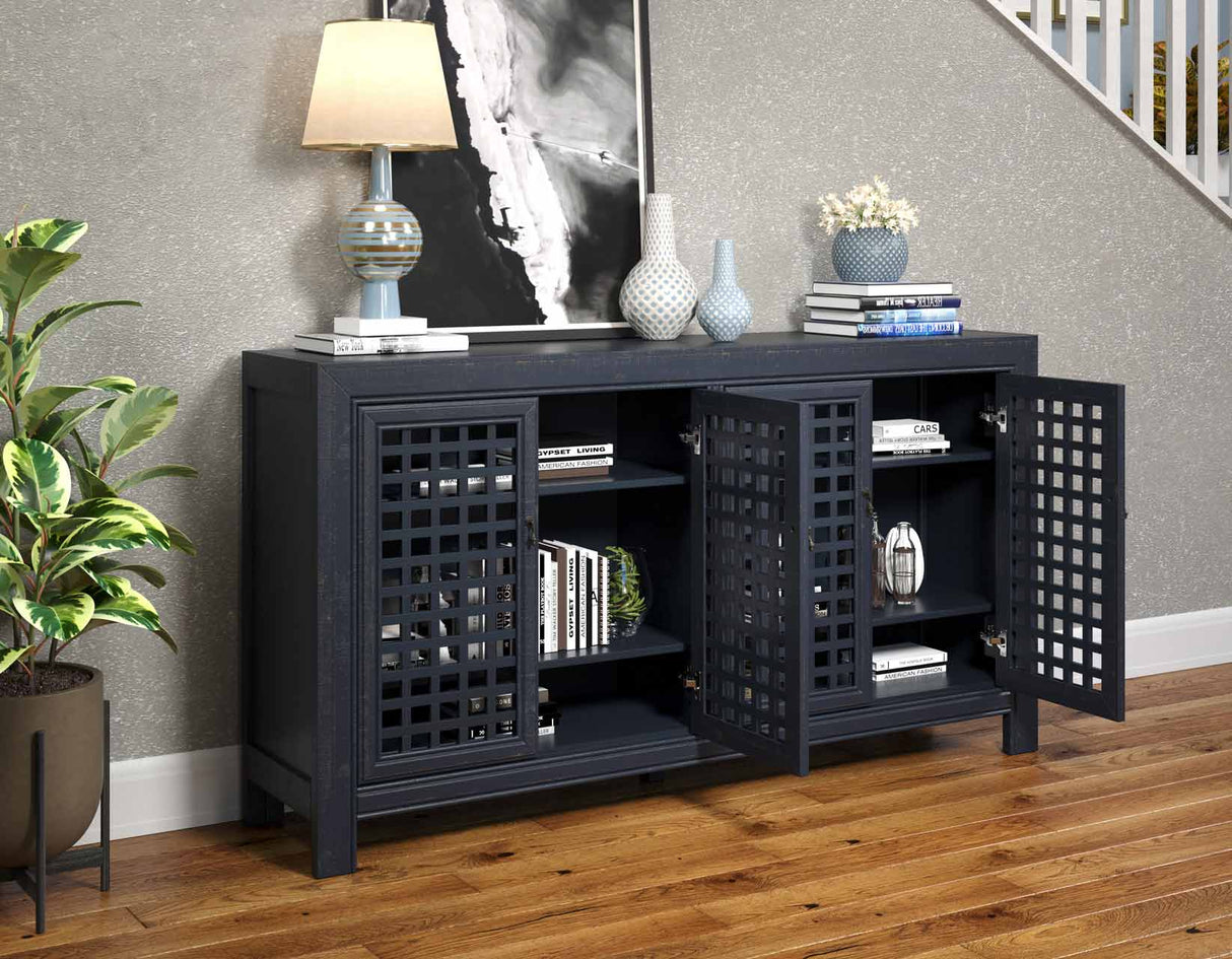 Rio Navy 4-Door Accent Cabinet from Steve Silver - Luna Furniture