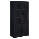 Riva Black 4-Door Tall Accent Display Cabinet with LED Lighting from Coaster - Luna Furniture