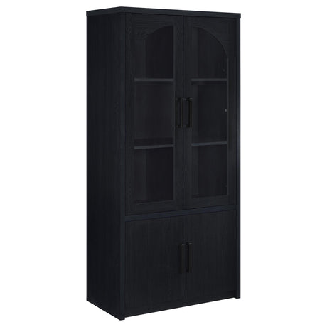 Riva Black 4-Door Tall Accent Display Cabinet with LED Lighting from Coaster - Luna Furniture