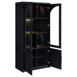 Riva Black 4-Door Tall Accent Display Cabinet with LED Lighting from Coaster - Luna Furniture