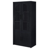 Riva Black 4-Door Tall Accent Display Cabinet with LED Lighting from Coaster - Luna Furniture