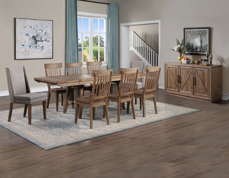 Riverdale Driftwood 5-Piece Trestle Wooden Dining Set from Steve Silver - Luna Furniture