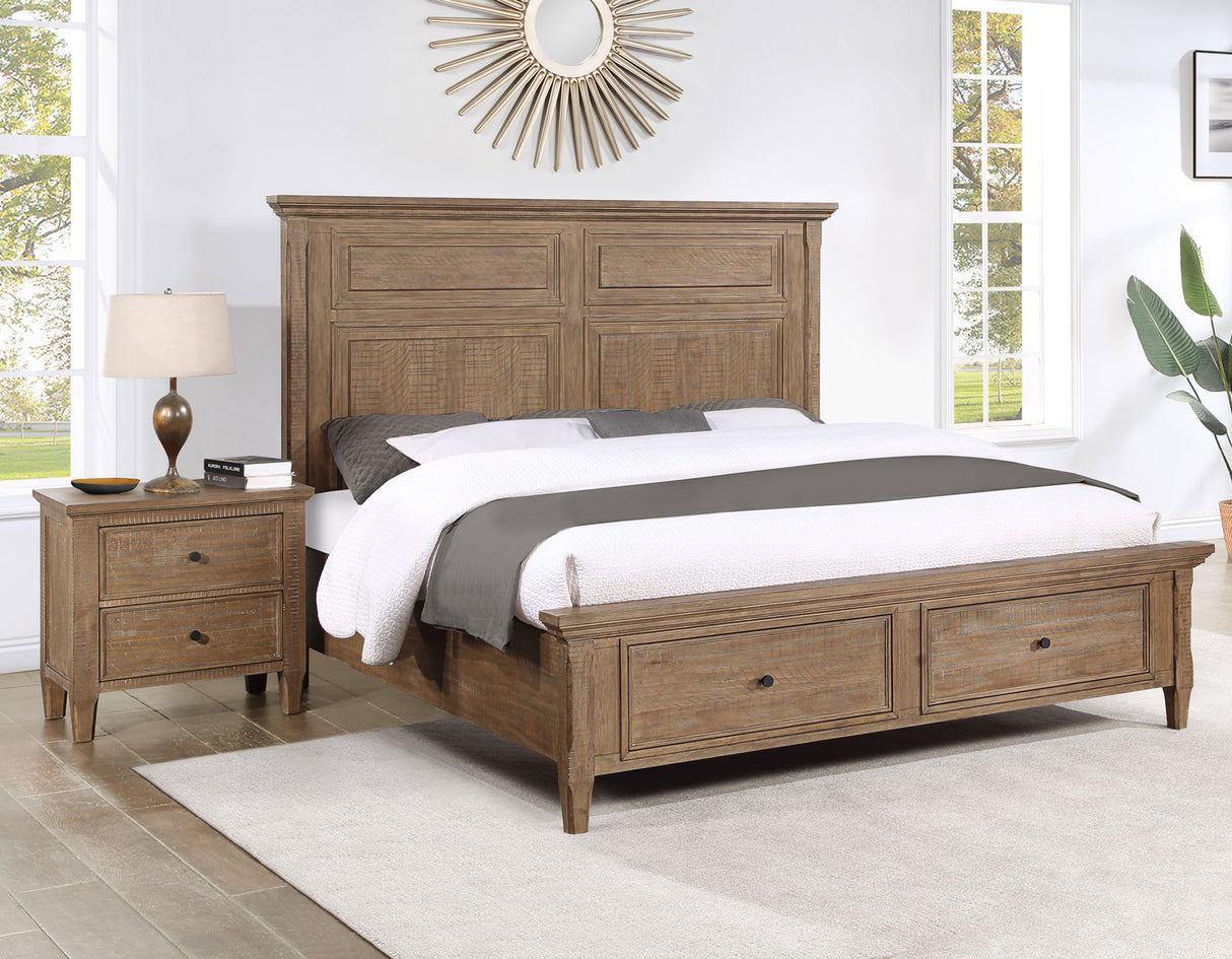 Riverdale Driftwood King Storage Platform Bed from Steve Silver - Luna Furniture