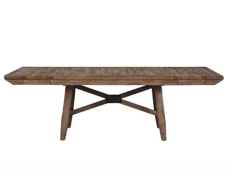 Riverdale Oatmeal/Driftwood 7-Piece Upholstered Trestle Dining Set from Steve Silver - Luna Furniture