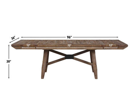 Riverdale Oatmeal/Driftwood 7-Piece Upholstered Trestle Dining Set from Steve Silver - Luna Furniture