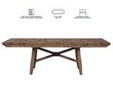 Riverdale Oatmeal/Driftwood 7-Piece Upholstered Trestle Dining Set from Steve Silver - Luna Furniture