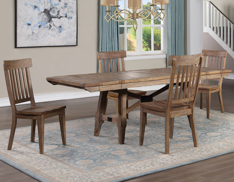 Riverdale Driftwood Upholstered 5-Piece Dining Set from Steve Silver - Luna Furniture