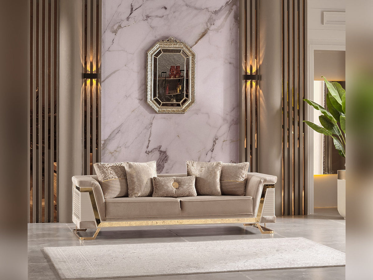 Rixos Stationary Sofa in Beige from Furnia - Luna Furniture