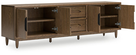 Roanhowe Brown 85" TV Stand from Ashley - Luna Furniture