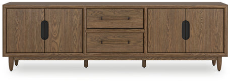 Roanhowe Brown 85" TV Stand from Ashley - Luna Furniture