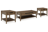 Roanhowe Brown Coffee Table and 2 End Tables from Ashley - Luna Furniture