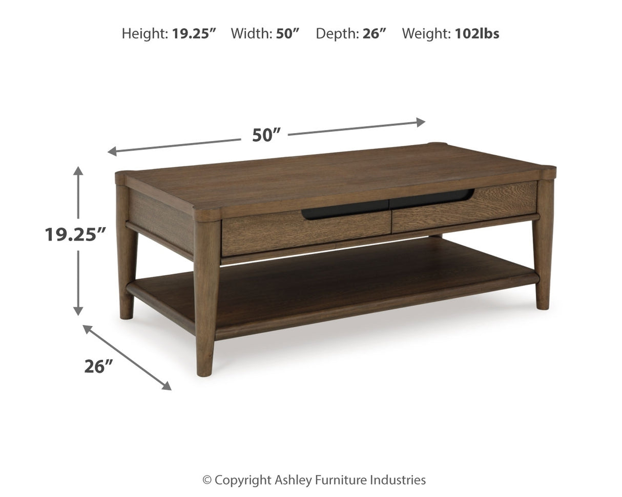 Roanhowe Coffee Table with 1 End Table in Brown from Ashley - Luna Furniture
