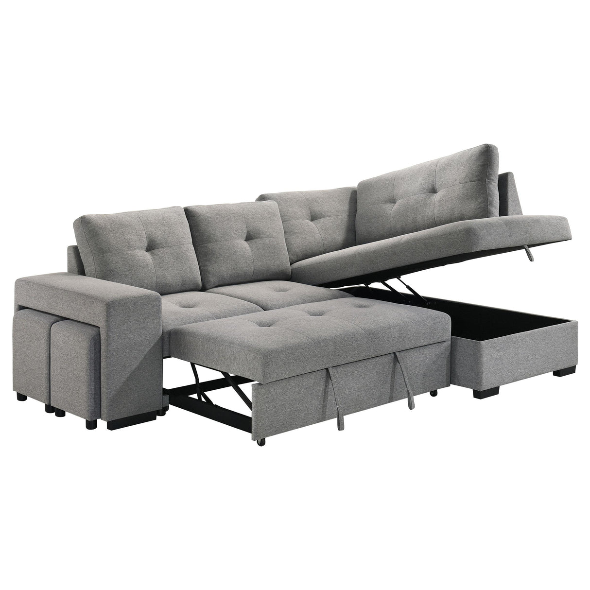 Roanne Fabric Upholstered Sleeper Sectional Sofa Grey from Coaster - Luna Furniture