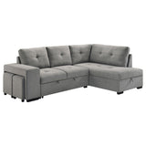 Roanne Fabric Upholstered Sleeper Sectional Sofa Grey from Coaster - Luna Furniture