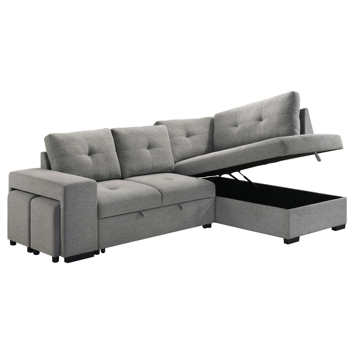 Roanne Fabric Upholstered Sleeper Sectional Sofa Grey from Coaster - Luna Furniture