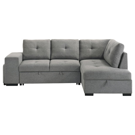 Roanne Fabric Upholstered Sleeper Sectional Sofa Grey from Coaster - Luna Furniture