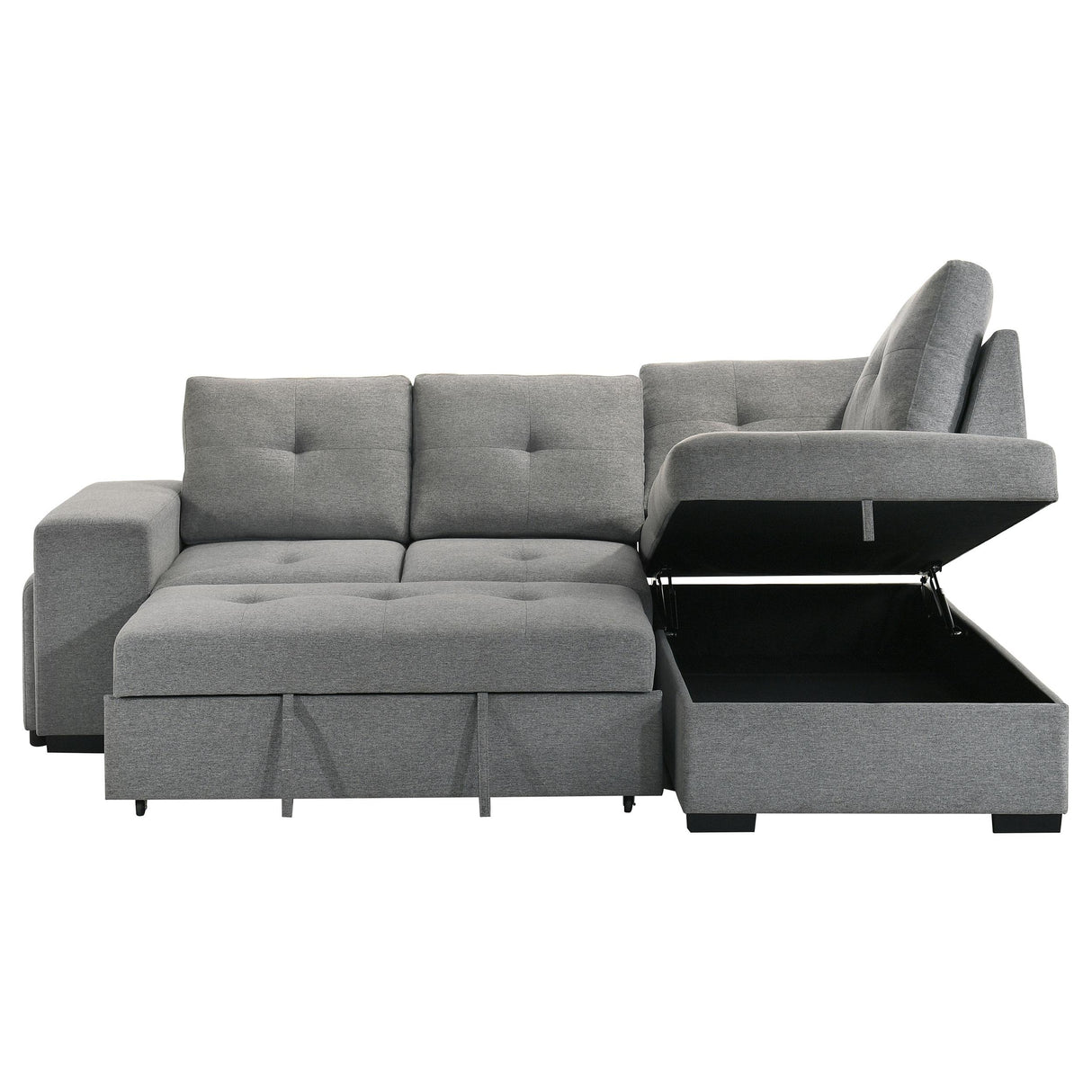 Roanne Fabric Upholstered Sleeper Sectional Sofa Grey from Coaster - Luna Furniture