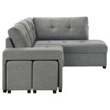 Roanne Fabric Upholstered Sleeper Sectional Sofa Grey from Coaster - Luna Furniture