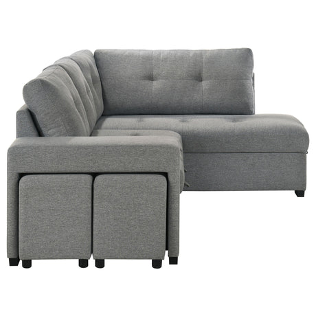 Roanne Fabric Upholstered Sleeper Sectional Sofa Grey from Coaster - Luna Furniture