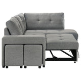 Roanne Fabric Upholstered Sleeper Sectional Sofa Grey from Coaster - Luna Furniture