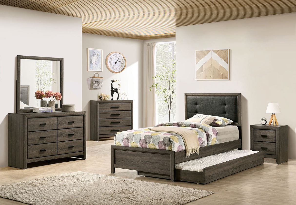 Roanne Gray/Charcoal Full Bed from Furniture of America - Luna Furniture