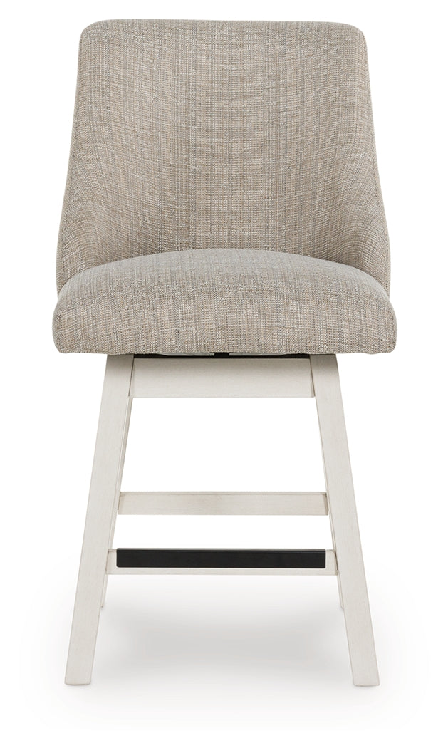 Robbinsdale Antique White Counter Height Barstool (Set of 2), Set of 2 from Ashley - Luna Furniture