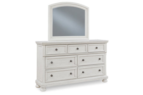 Robbinsdale Antique White Dresser and Mirror from Ashley - Luna Furniture