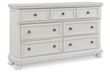 Robbinsdale Antique White Dresser and Mirror from Ashley - Luna Furniture