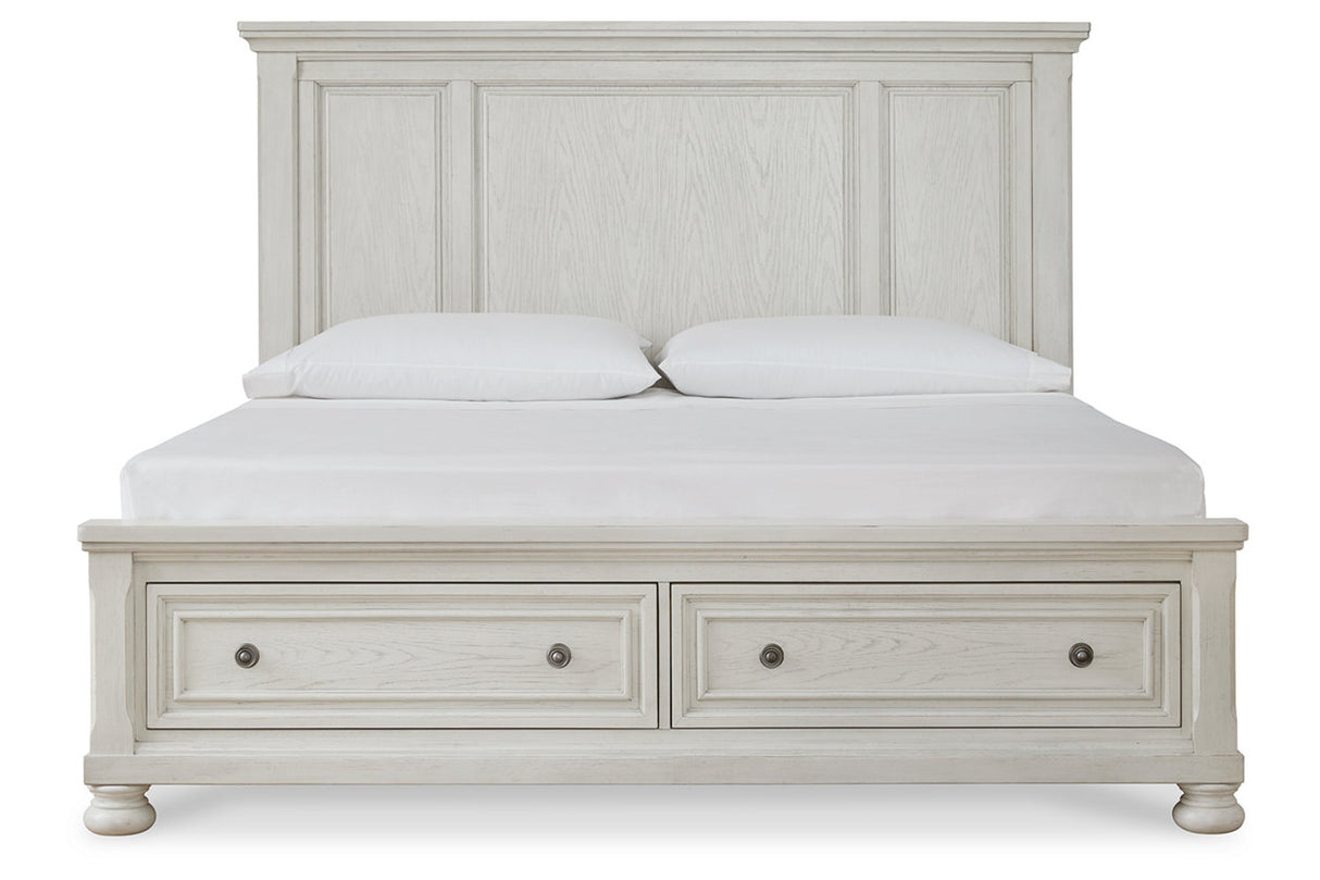Robbinsdale Antique White Storage Platform Bedroom Set from Ashley - Luna Furniture